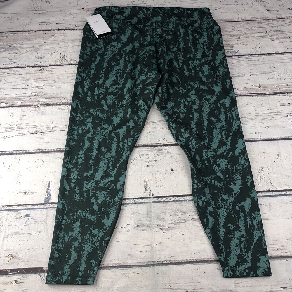 Nike‎ One Printed High Rise 7/8 Ankle Leggings Womens XXL FZ3229-338 Green - Picture 7 of 7